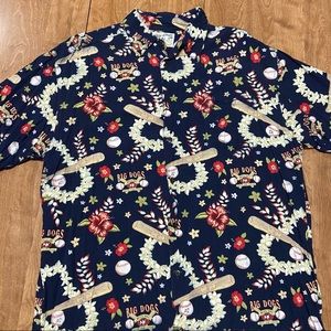 Mens Big Dogs Wagkiki beach Hawaiian button down top size large